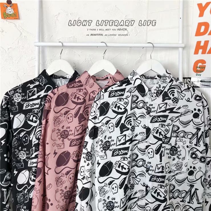 柄シャツ グラフィティプリント 長袖シャツ | Decorative  | 詳細画像9 