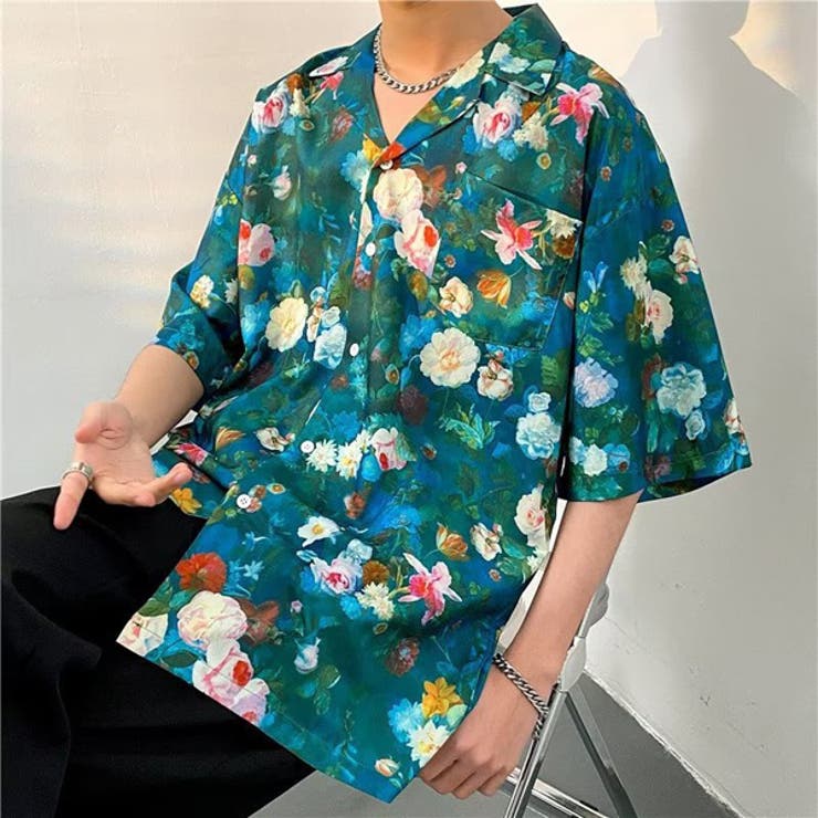 柄シャツ フラワー柄 オープンカラー | Decorative  | 詳細画像5 