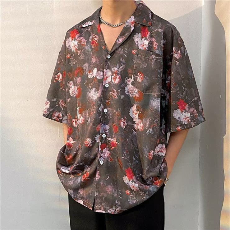 柄シャツ フラワー柄 オープンカラー | Decorative  | 詳細画像6 