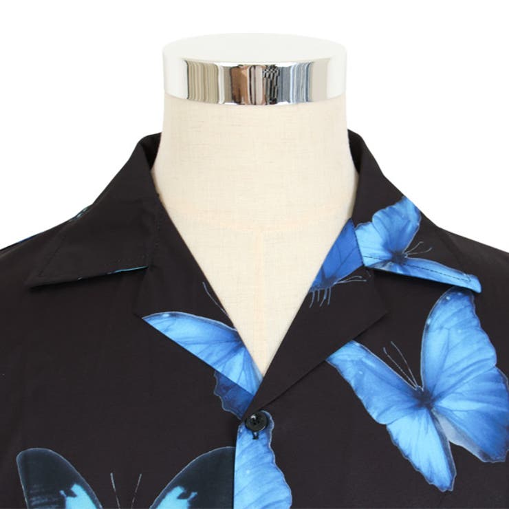 柄シャツ バタフライ柄 オープンカラー | Decorative  | 詳細画像12 