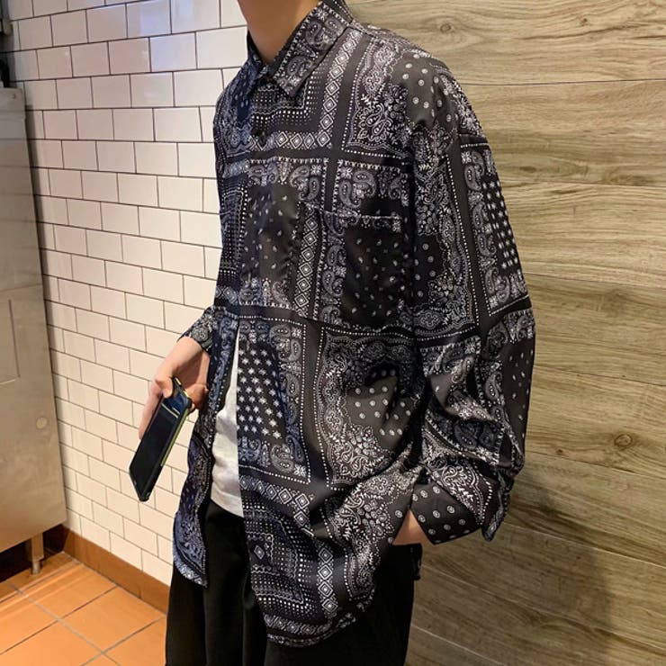 DOLCE&GABBANA バンダナプリント コットンポプリン 長袖 シャツ