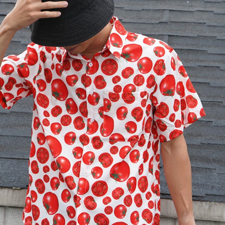 柄シャツ トマト柄 半袖シャツ[品番：DCTW0004128]｜Decorative  （デコラティブ）のレディースファッション通販｜SHOPLIST（ショップリスト）