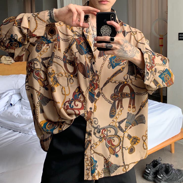 柄シャツ チェーンベルト柄 長袖シャツ | Decorative  | 詳細画像4 