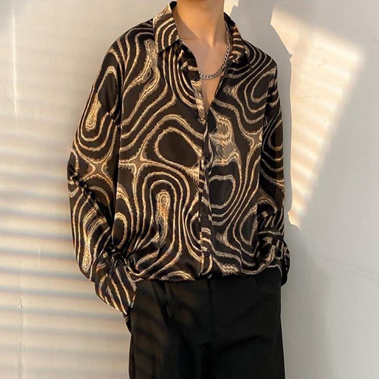 売れ筋・人気アイテム 商品 柄シャツ マーブル柄 長袖シャツ[品番：DCTW0004174 トップス
