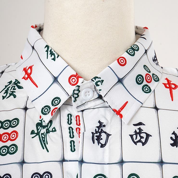 柄シャツ マージャン 麻雀[品番：DCTW0004372]｜Decorative