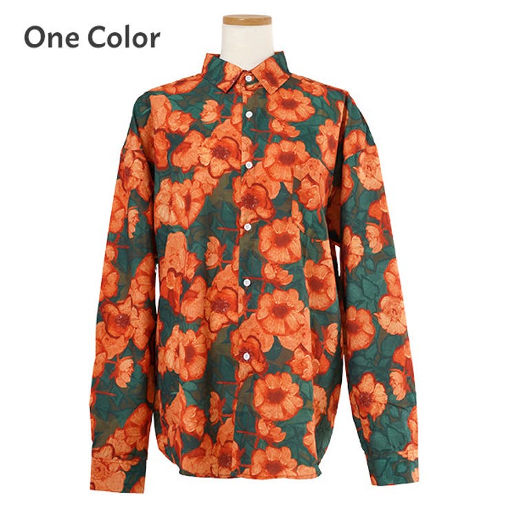 全国送料無料 柄シャツ 花柄 花[品番：DCTW0004376]｜Decorative シャツ/ブラウス(長袖/七分)