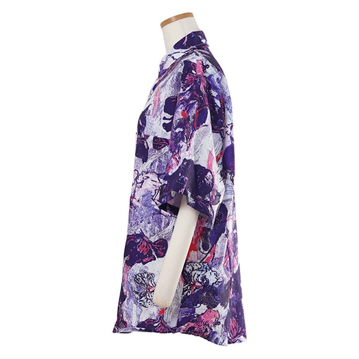Chloe シルク半袖シャツ 花柄 ブラウン パープル Chloe シルク半袖シャツ 花柄 ブラウン パープル レディース