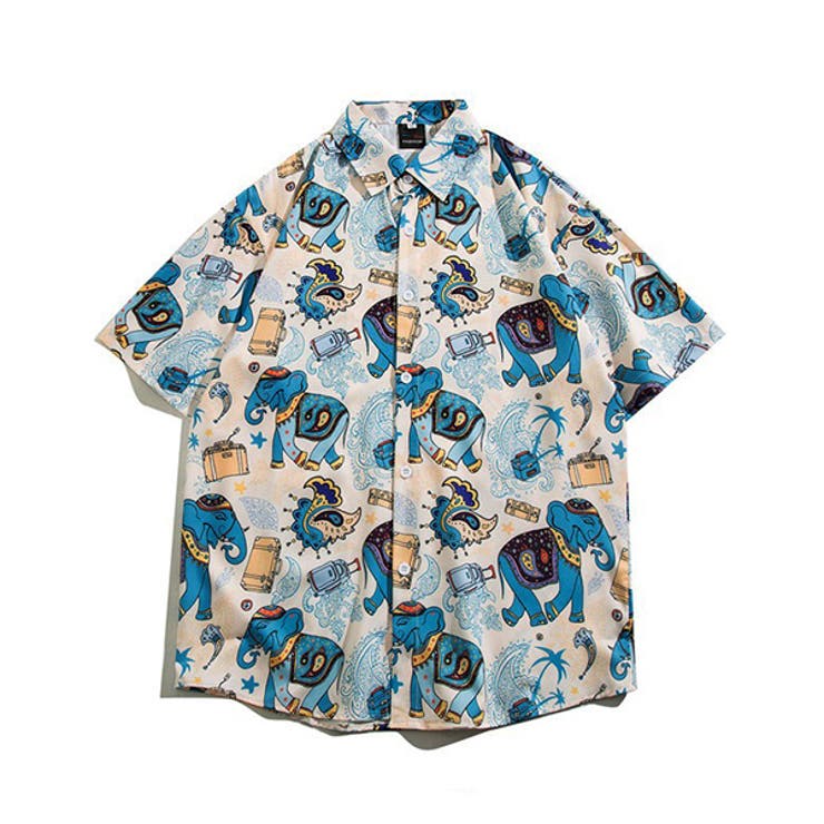 憧れ 柄シャツ ゾウ柄 像[品番：DCTW0004387]｜Decorative トップス