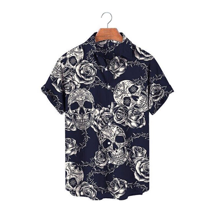 柄シャツ ドクロ スカル[品番：DCTW0004395]｜Decorative