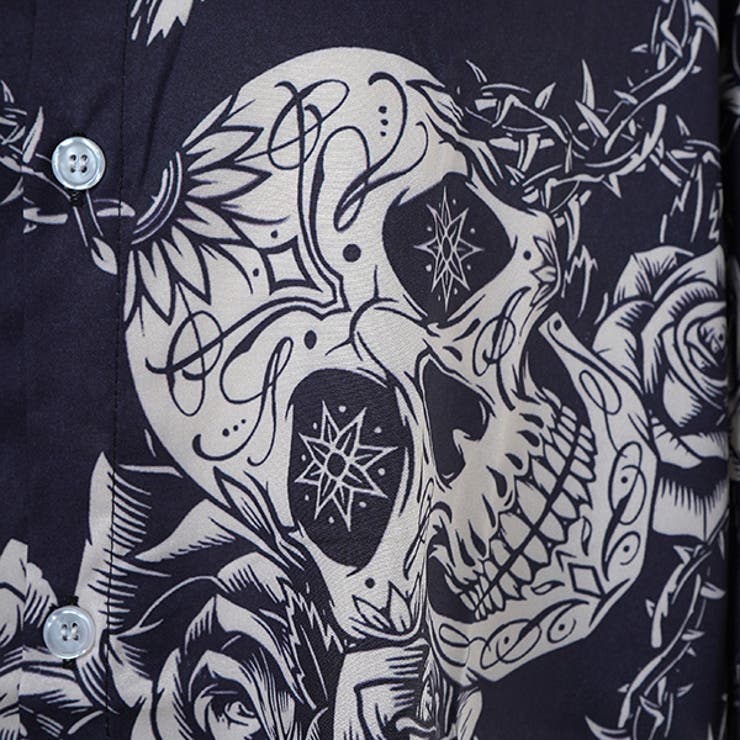 柄シャツ ドクロ スカル[品番：DCTW0004395]｜Decorative