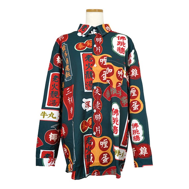 柄シャツ 漢字 カンジ[品番：DCTW0004451]｜Decorative