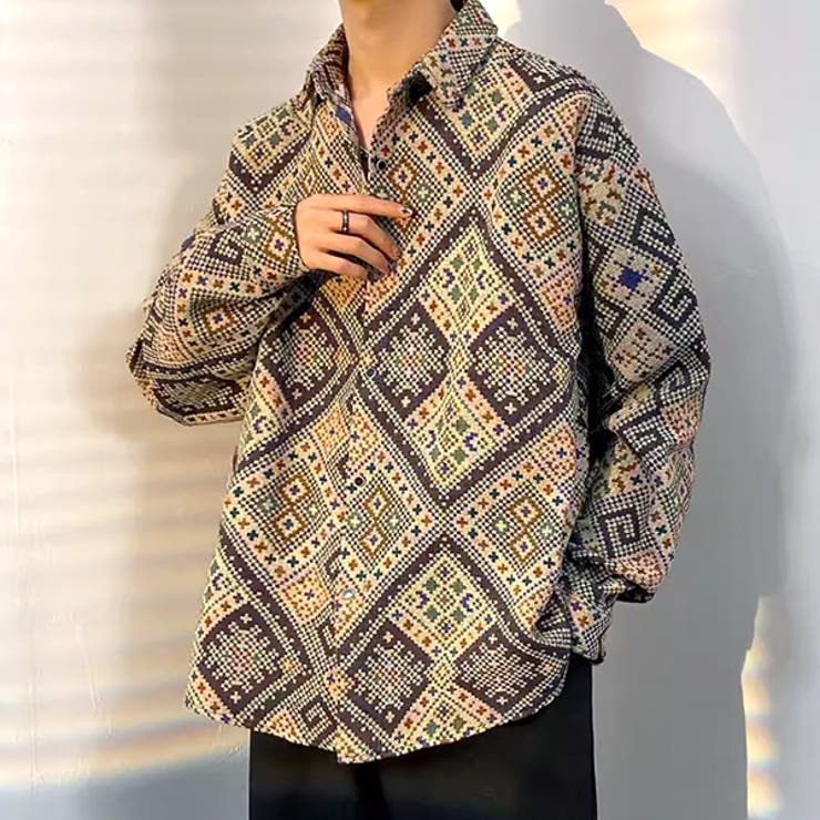 楽天市場】手描きアート チェックシャツ シャツ レディース 長袖