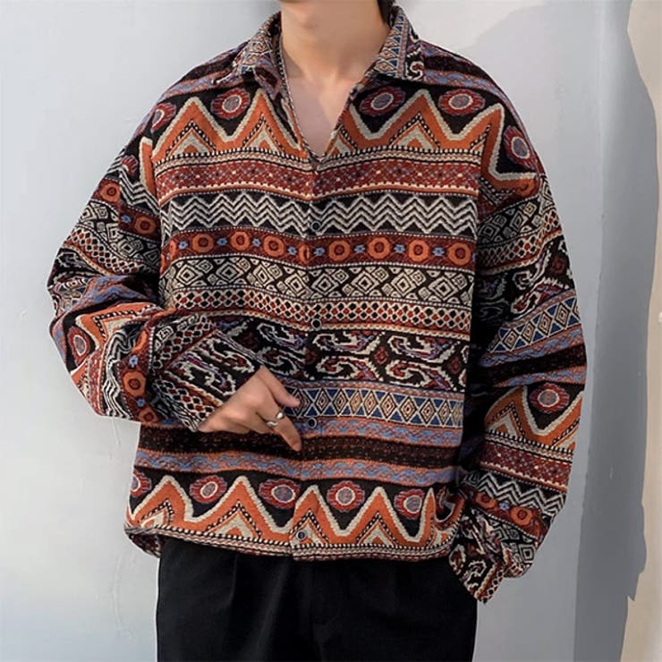 柄シャツ ジャカード ボーダー | Decorative  | 詳細画像1 