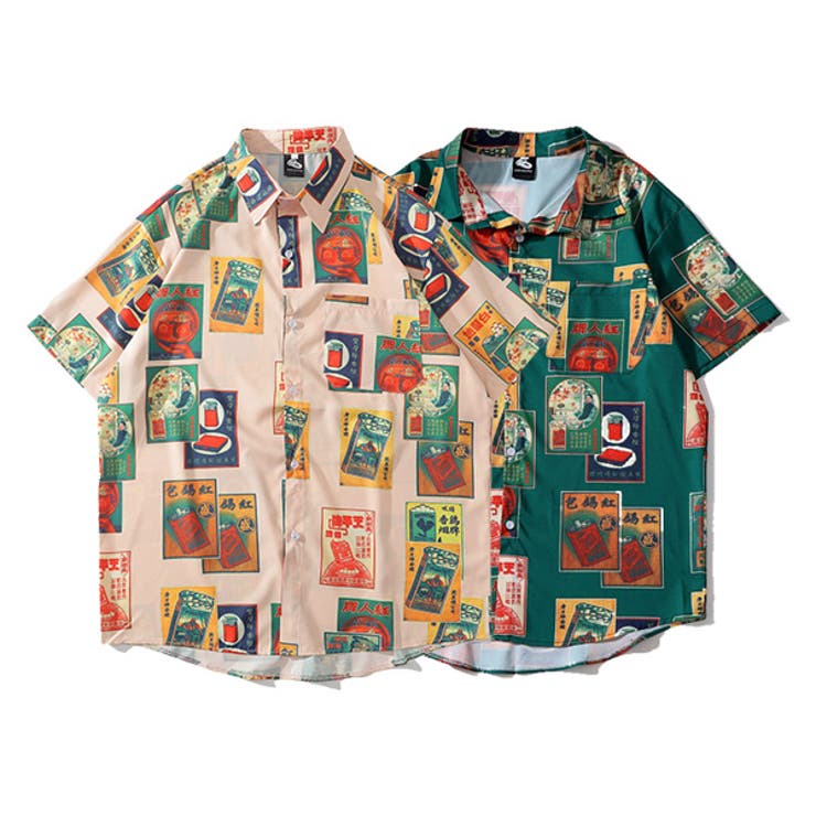 新品未使用　DOWBL　ダブル　バロック柄　人気総柄　柄シャツ　レトロ　タグ付き m27381818714_1.jpg?1649668101