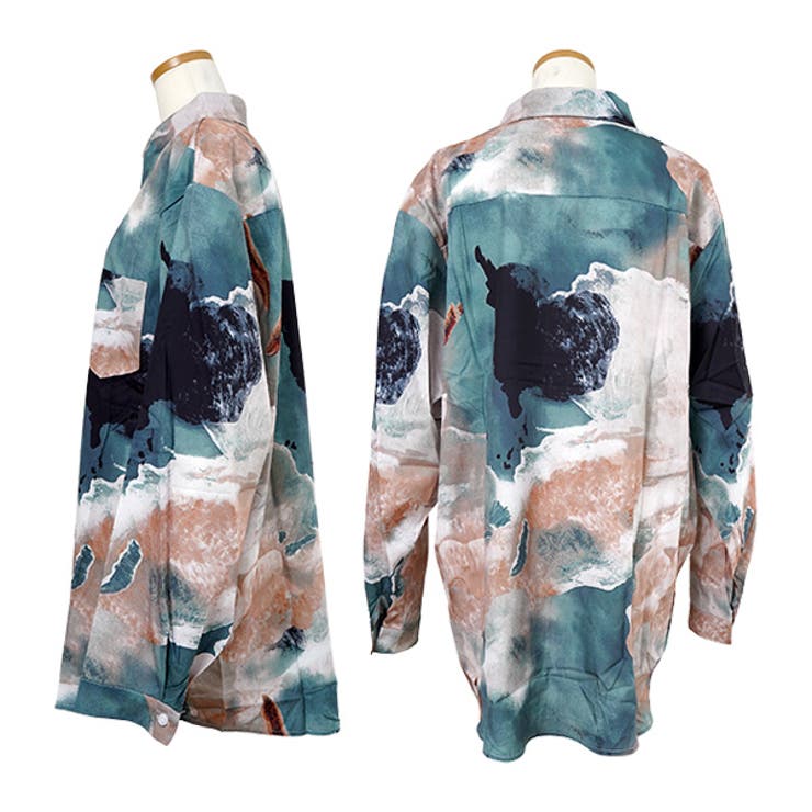 柄シャツ マーブル模様 大理石柄[品番：DCTW0004503]｜Decorative