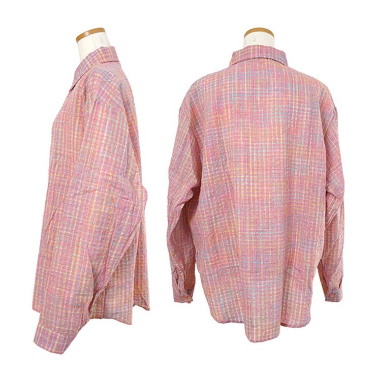 柄シャツ ピンク チェック柄 | Decorative  | 詳細画像7 