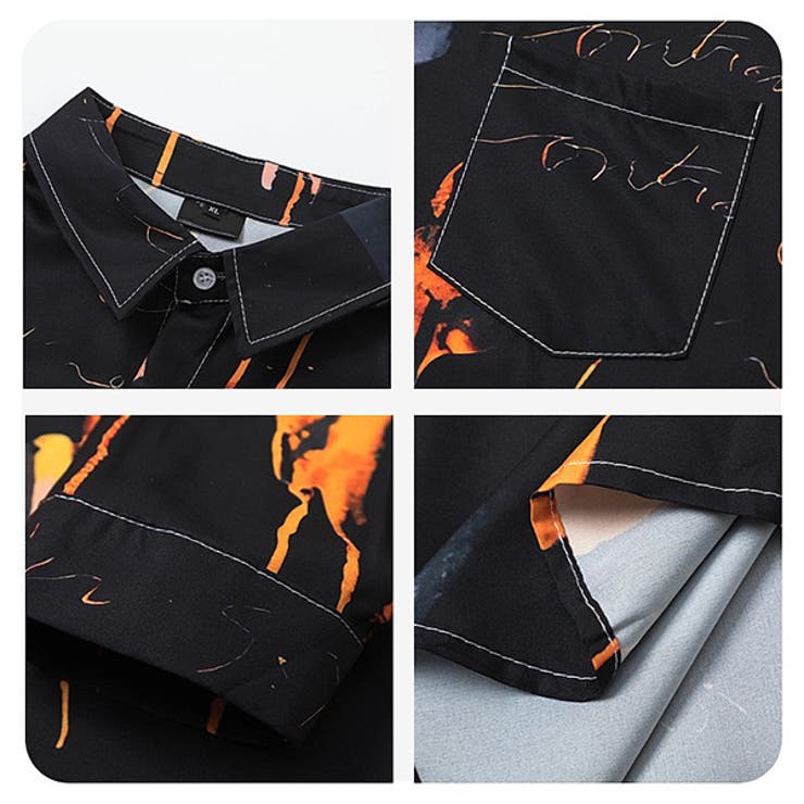 柄シャツ マグマ 火山[品番：DCTW0004530]｜Decorative （デコラティブ 