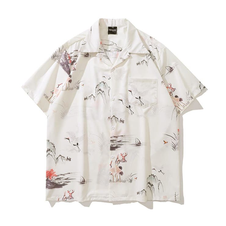 柄シャツ 鶴柄 ツル | Decorative  | 詳細画像1 