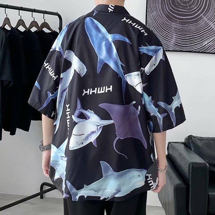 柄シャツ サメ柄 サメ | Decorative  | 詳細画像4 