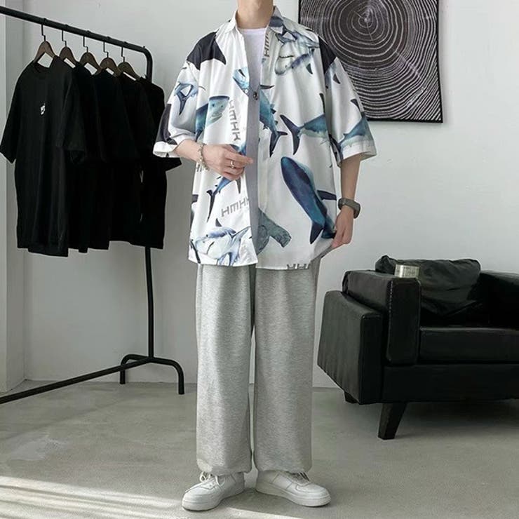 柄シャツ サメ柄 サメ | Decorative  | 詳細画像6 