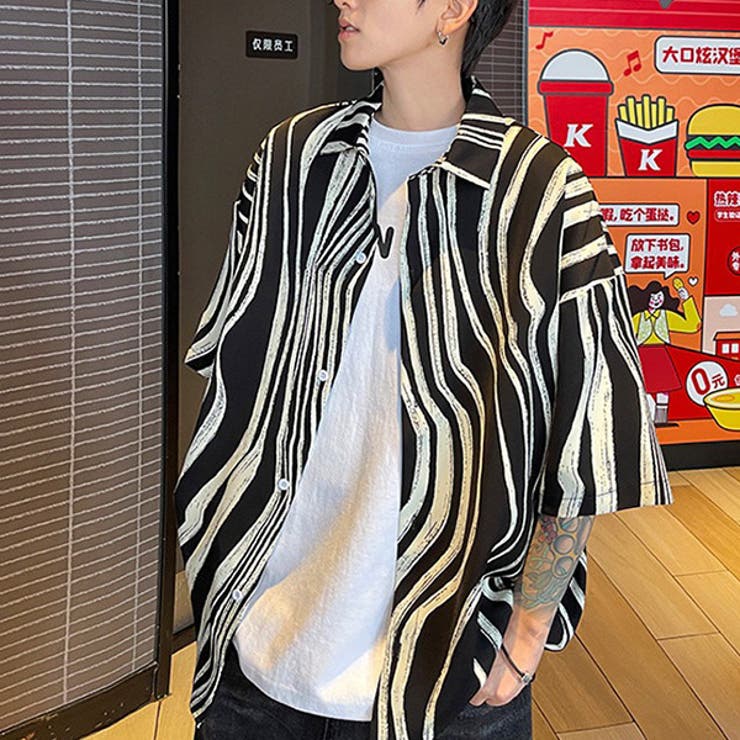 柄シャツ ランダム ストライプ | Decorative  | 詳細画像3 