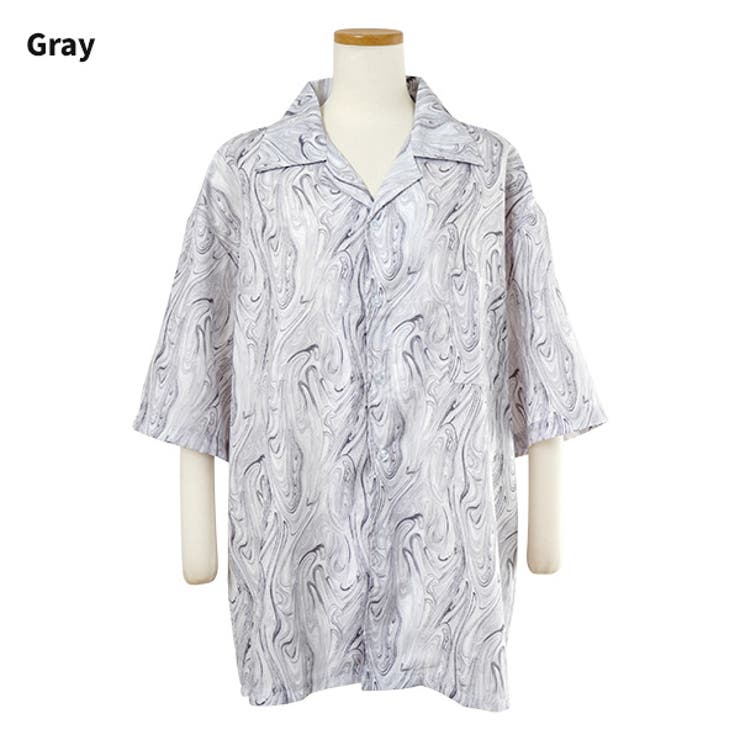 柄シャツ マーブル柄 マーブル[品番：DCTW0004602]｜Decorative
