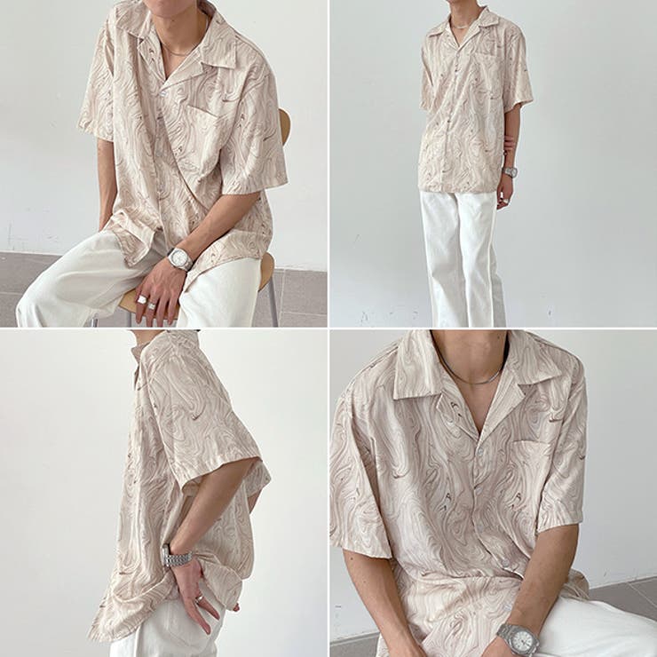 柄シャツ マーブル柄 マーブル[品番：DCTW0004602]｜Decorative
