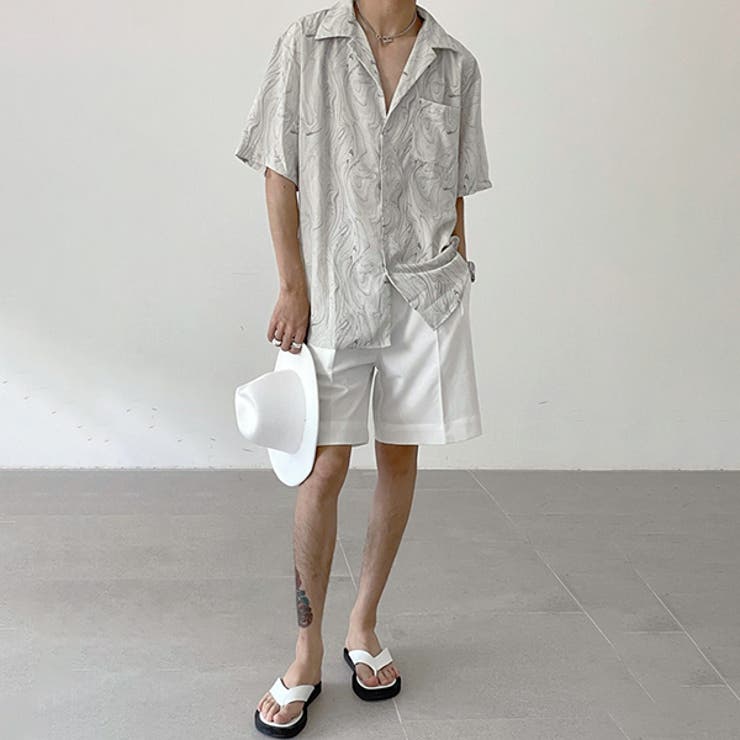 柄シャツ マーブル柄 マーブル[品番：DCTW0004602]｜Decorative