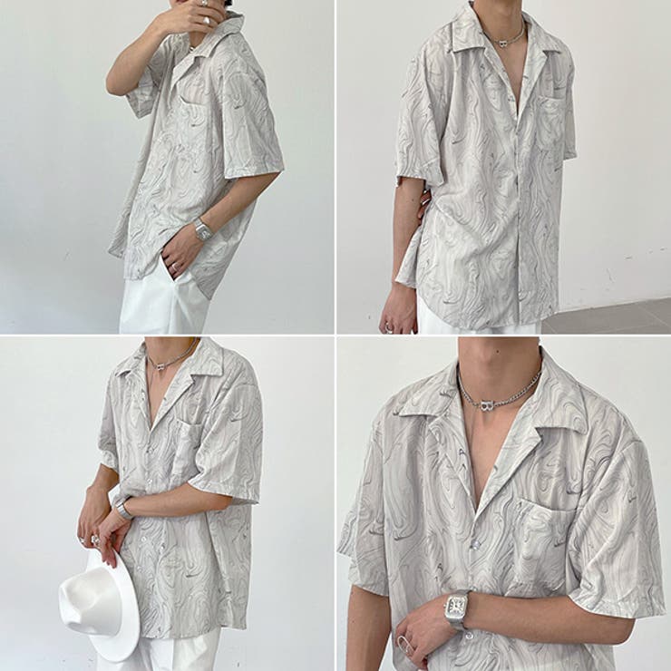 柄シャツ マーブル柄 マーブル[品番：DCTW0004602]｜Decorative