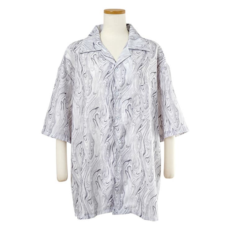 BRIEFING マーブル柄シャツ Lサイズ ホワイト 柄シャツ マーブル柄 マーブル[品番：DCTW0004602]｜Decorative