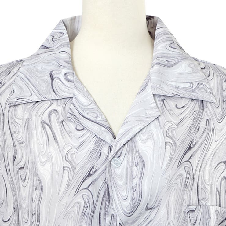 柄シャツ マーブル柄 マーブル[品番：DCTW0004602]｜Decorative
