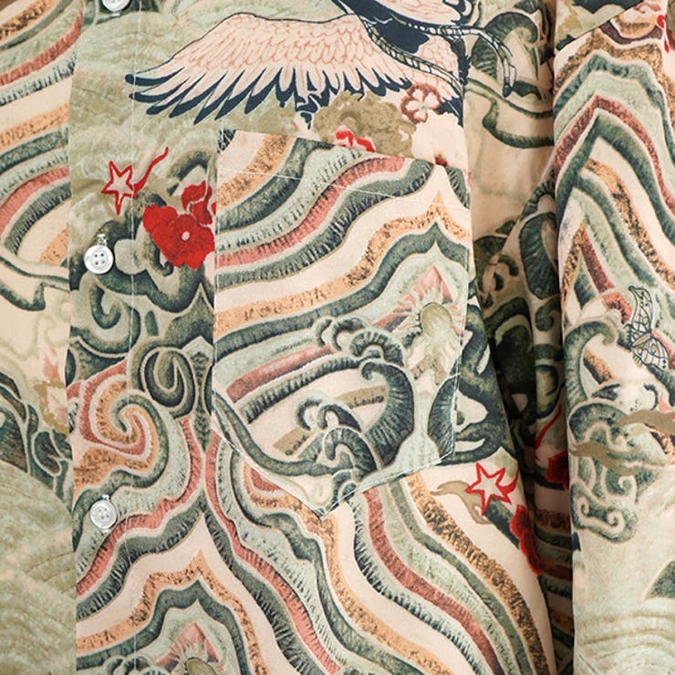 柄シャツ 和柄 グリーン | Decorative  | 詳細画像6 