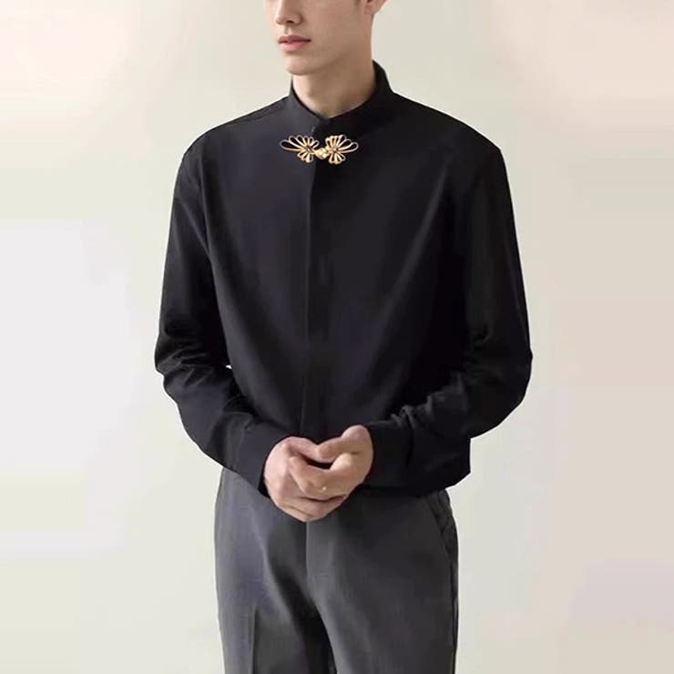 黒シャツ ワンポイント チャイナ風 | Decorative  | 詳細画像4 