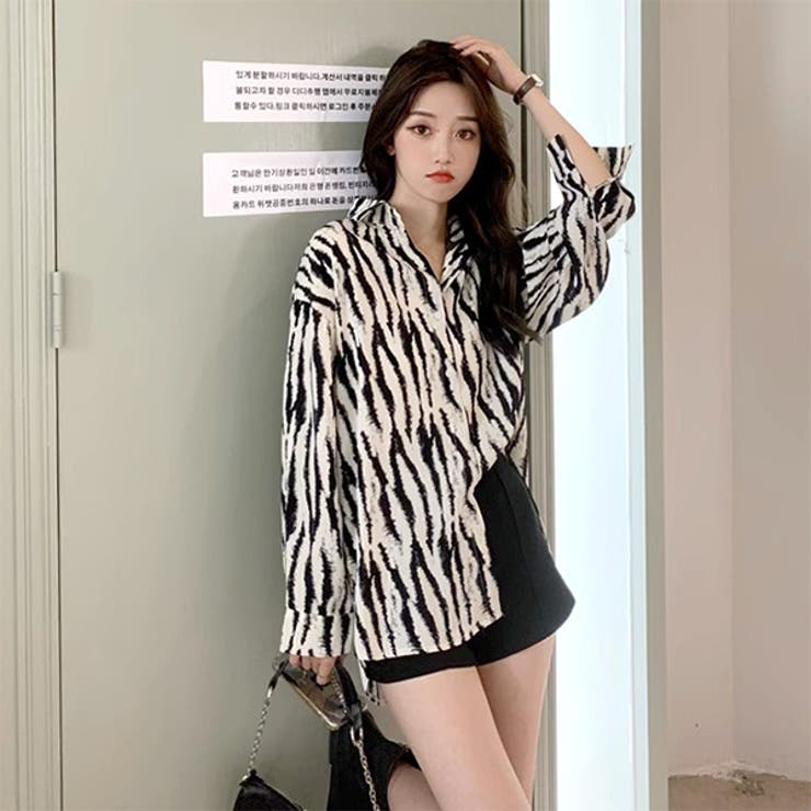 柄シャツ ゼブラ柄 ゼブラ[品番：DCTW0004649]｜Decorative