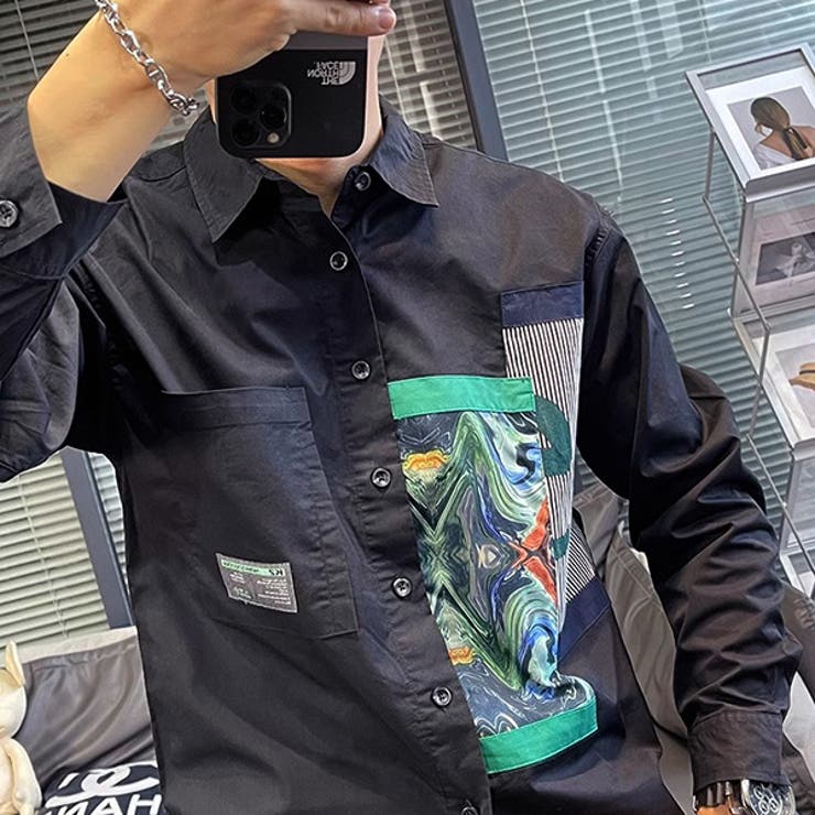 柄シャツ アートロゴ ストライプ | Decorative  | 詳細画像5 