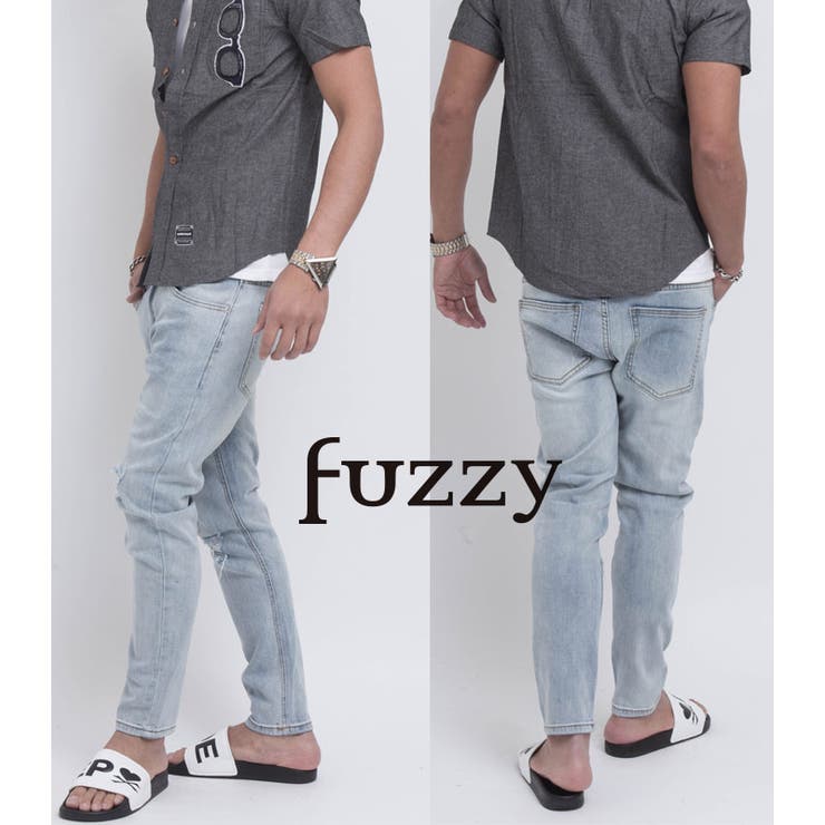 ダメージ ストレッチ 加工 品番 Fzym Fuzzy ファジー のメンズファッション通販 Shoplist ショップリスト