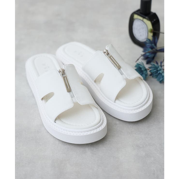 【25年春夏新作】軽量厚底 フロントジップ スライドサンダル | DEMETER | 詳細画像15 