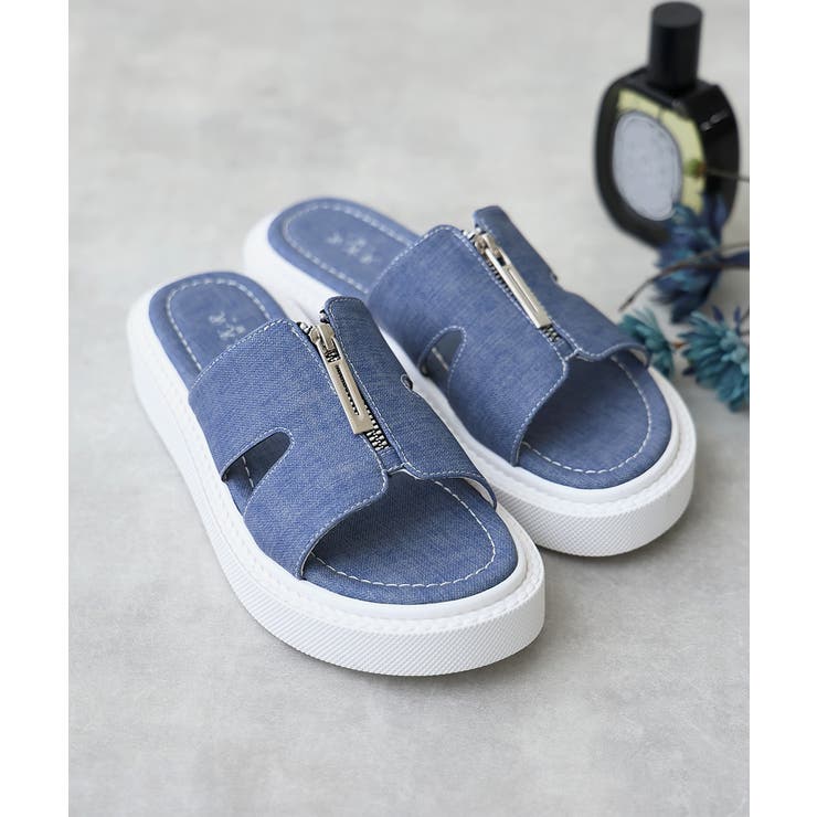 【25年春夏新作】軽量厚底 フロントジップ スライドサンダル | DEMETER | 詳細画像31 