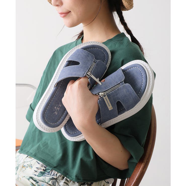 【25年春夏新作】軽量厚底 フロントジップ スライドサンダル | DEMETER | 詳細画像32 