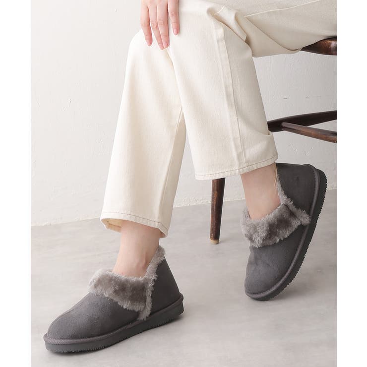 グレー | 【25年秋冬再販】軽量 ボリュームファー アンクル ムートンブーツ | DEMETER