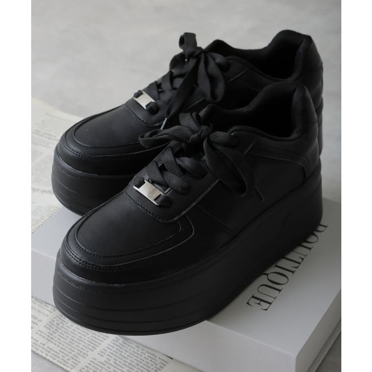 【25年春夏再販】軽量厚底 プラットフォーム レースアップ コートスニーカー | DEMETER | 詳細画像32 