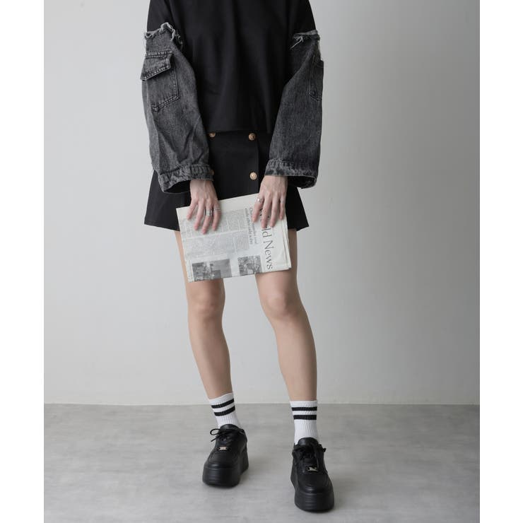 【25年春夏再販】軽量厚底 プラットフォーム レースアップ コートスニーカー | DEMETER | 詳細画像39 