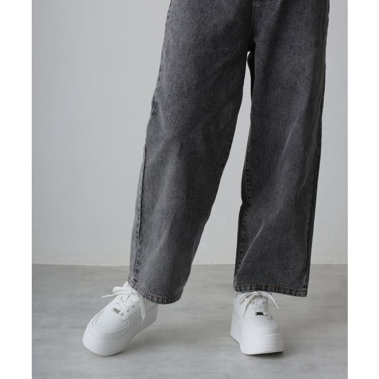 【25年春夏再販】軽量厚底 プラットフォーム レースアップ コートスニーカー | DEMETER | 詳細画像44 