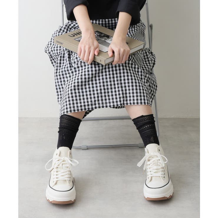 【25年春夏新作】厚底 ボリュームソール レースアップ ハイカットスニーカー | DEMETER | 詳細画像10 