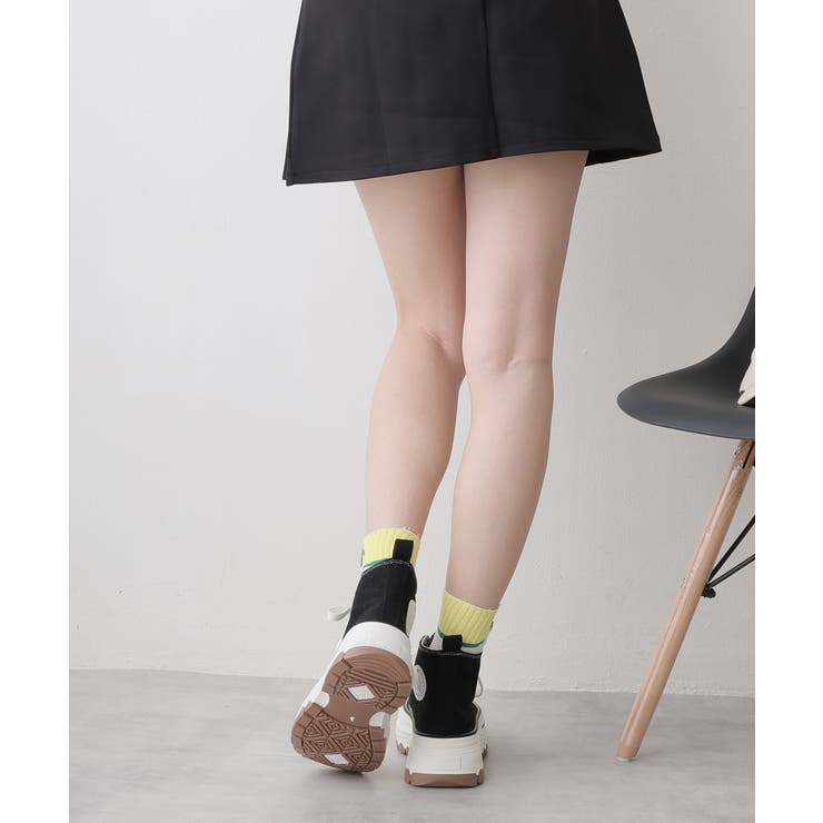 【25年春夏新作】厚底 ボリュームソール レースアップ ハイカットスニーカー | DEMETER | 詳細画像7 