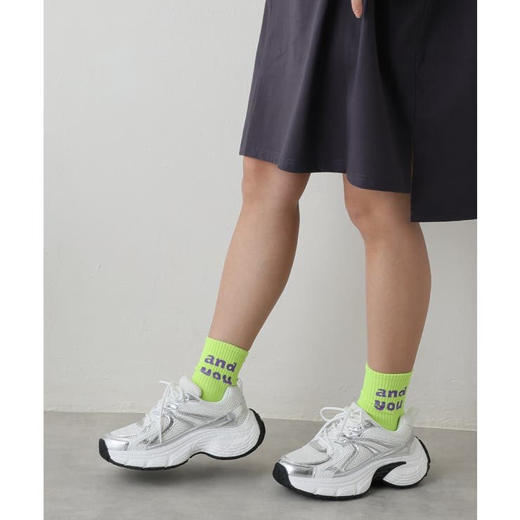 【25年春夏新作】軽量 厚底 ボリューム デザインソール ダッドスニーカー | DEMETER | 詳細画像21 