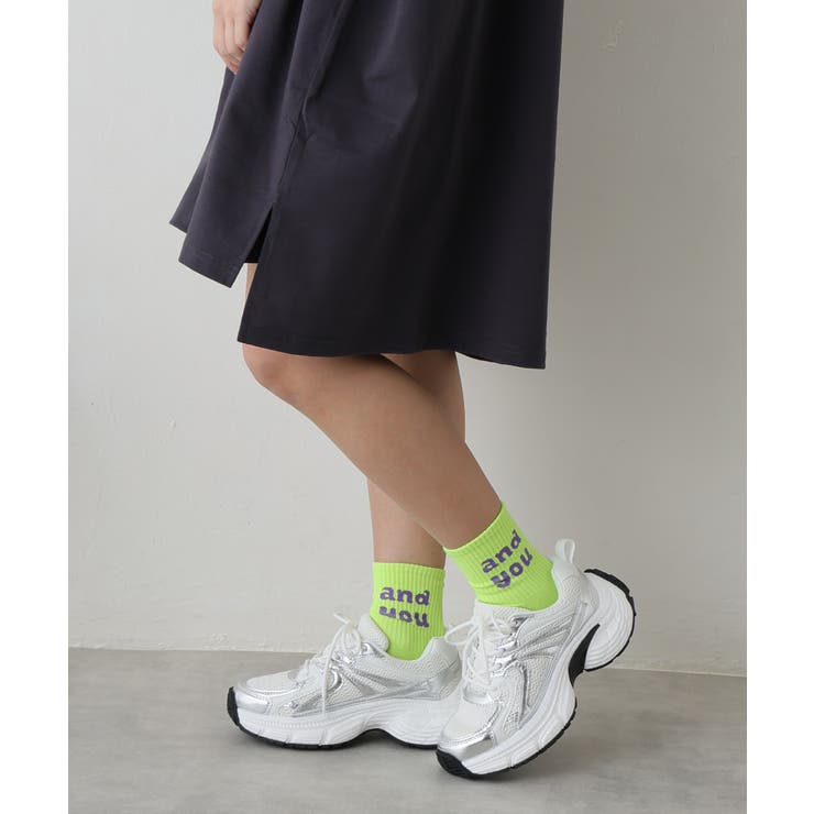 【25年春夏新作】軽量 厚底 ボリューム デザインソール ダッドスニーカー | DEMETER | 詳細画像22 