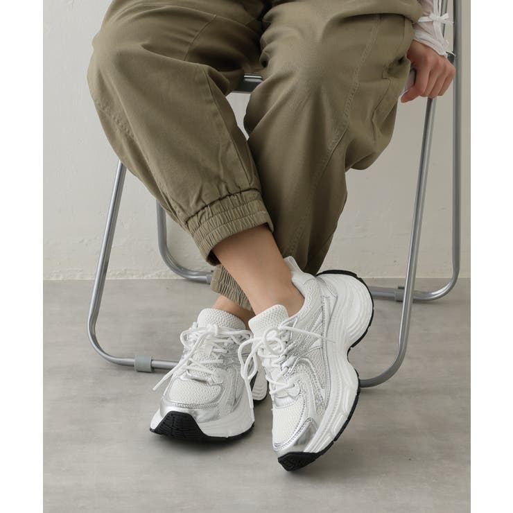 【25年春夏新作】軽量 厚底 ボリューム デザインソール ダッドスニーカー | DEMETER | 詳細画像25 