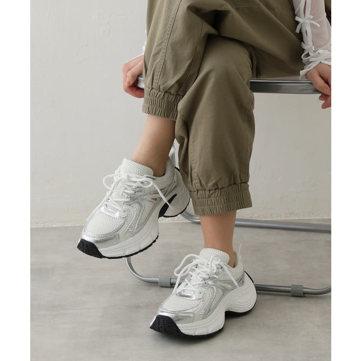 【25年春夏新作】軽量 厚底 ボリューム デザインソール ダッドスニーカー | DEMETER | 詳細画像26 