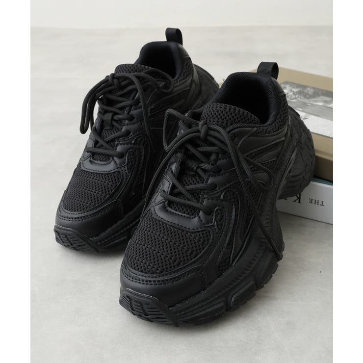 【25年春夏新作】軽量 厚底 ボリューム デザインソール ダッドスニーカー | DEMETER | 詳細画像3 